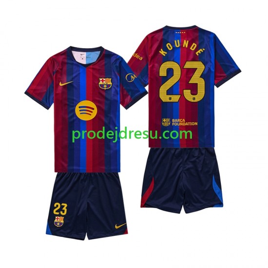 FC Barcelona Dresy Fotbal Jules Kounde 23 Dětský Domácí 2026-2027 Krátký rukáv