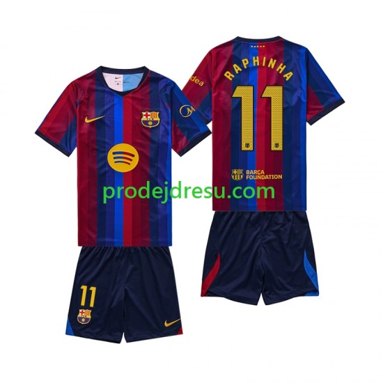 FC Barcelona Dresy Fotbal Raphinha 11 Dětský Domácí 2026-2027 Krátký rukáv