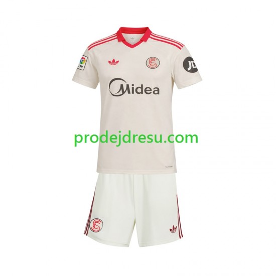 Sevilla FC Dresy Fotbal Retro Dětský Domácí 2025-2026 Krátký rukáv