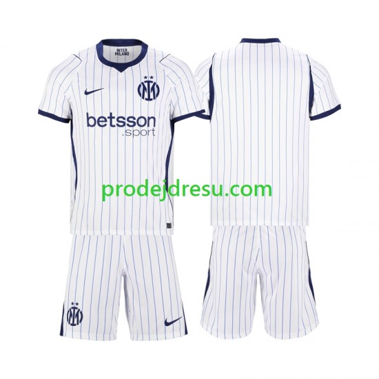 Inter Milán Dresy Fotbal Dětský Venkovní 2026-2027 Krátký rukáv