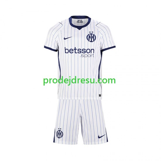 Inter Milán Dresy Fotbal Dětský Venkovní 2026-2027 Krátký rukáv