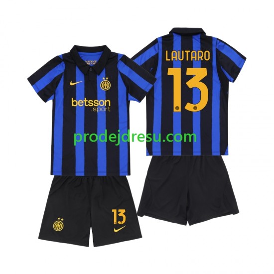 Inter Milán Dresy Fotbal Lautaro Martinez 13 Dětský Domácí 2026-2027 Krátký rukáv
