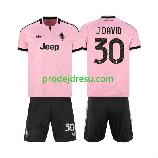 Juventus Dresy Fotbal Jonathan David 30 Dětský Venkovní 2026-2027 Krátký rukáv