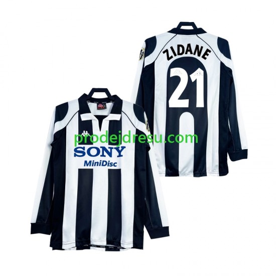 Juventus Dresy Fotbal ZIDANE 21 1997 Retro Muž Domácí 1998 Dlouhý rukáv