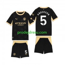 Manchester City Dresy Fotbal Elliot Anderson 5 Dětský Venkovní 2026-2027 Krátký rukáv