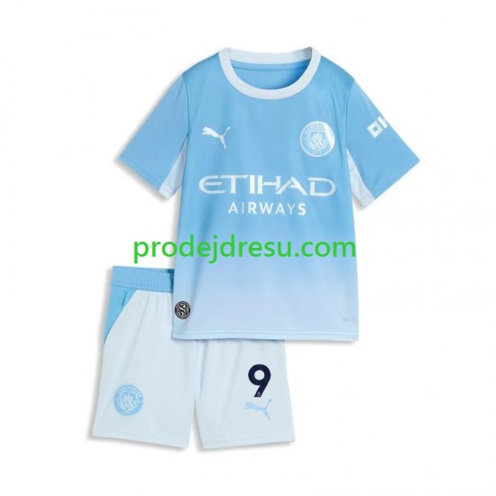 Manchester City Dresy Fotbal Erling Haaland 9 Dětský Domácí 2026-2027 Krátký rukáv