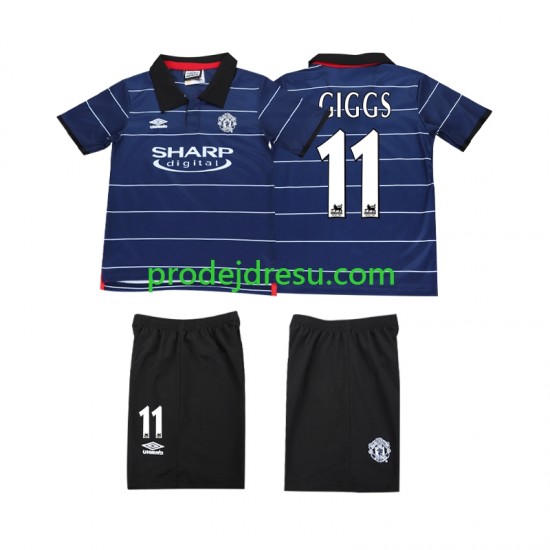 Manchester United Dresy Fotbal GIGGS 11 2000 Retro Dětský Venkovní 1999 Krátký rukáv