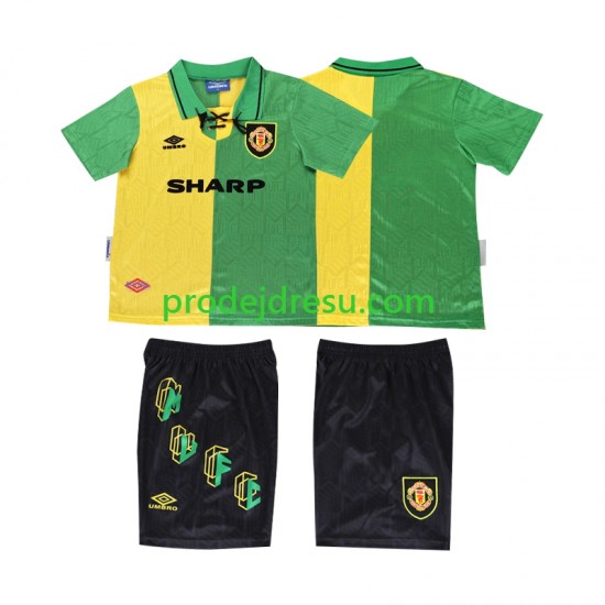 Manchester United Dresy Fotbal 1992 Retro Dětský Alternativní 1994 Krátký rukáv