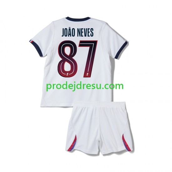 Paris Saint-Germain Dresy Fotbal Joao Neves 87 Dětský Venkovní 2026-2027 Krátký rukáv