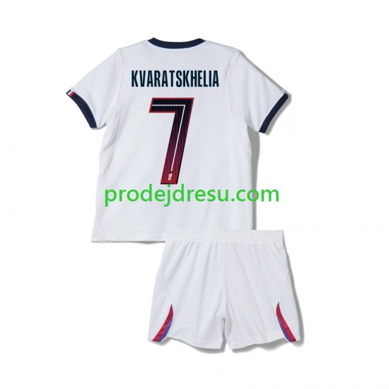 Paris Saint-Germain Dresy Fotbal Khvicha Kvaratskhelia 7 Dětský Venkovní 2026-2027 Krátký rukáv