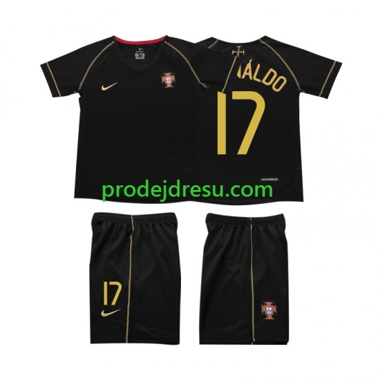 Portugalsko Dresy Fotbal Cristiano Ronaldo 17 Retro Dětský Venkovní 2006 Krátký rukáv