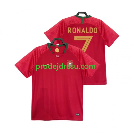 Portugalsko Dresy Fotbal Cristiano Ronaldo 7 2018 Retro Muž Domácí Krátký rukáv