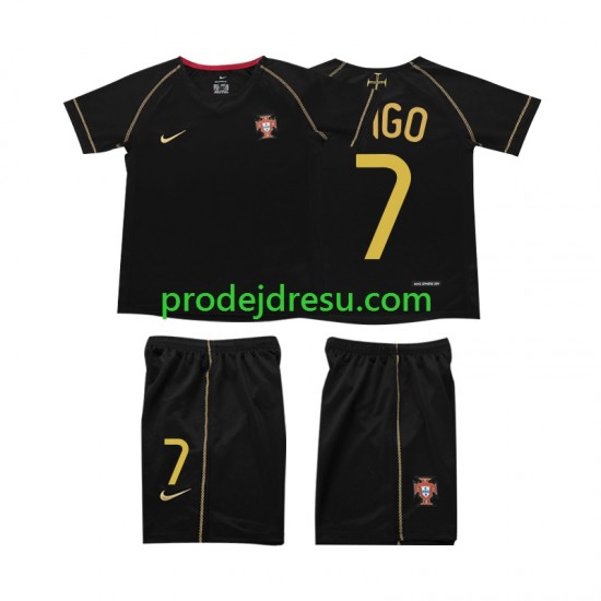 Portugalsko Dresy Fotbal FIGO 7 Retro Dětský Venkovní 2006 Krátký rukáv