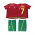 Portugalsko Dresy Fotbal FIGO 7 Retro Dětský Domácí 2002 Krátký rukáv