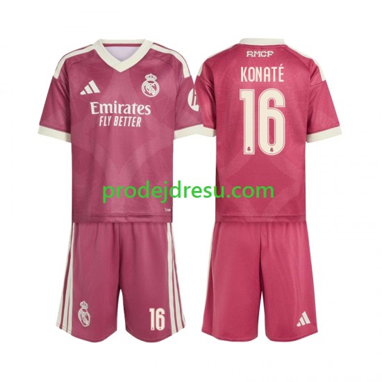 Real Madrid Dresy Fotbal Ibrahima Konate 16 Dětský Alternativní 2026-2027 Krátký rukáv
