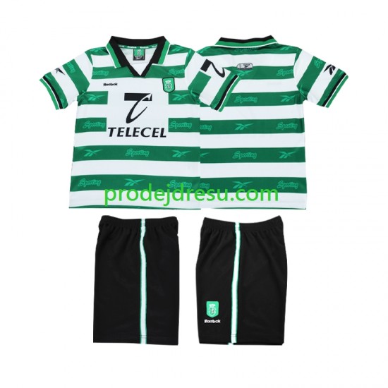 Sporting CP Dresy Fotbal 2000 Retro Dětský Domácí 1999 Krátký rukáv