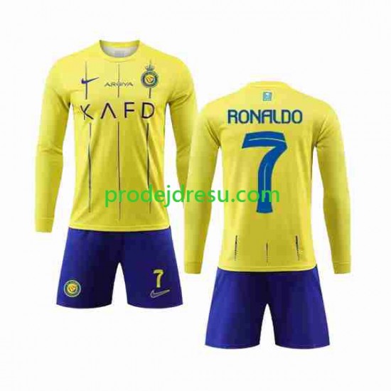 Dresy Fotbal Al-Nassr Cristiano Ronaldo 7 Dětský Domácí 2023-2024 Dlouhý rukáv