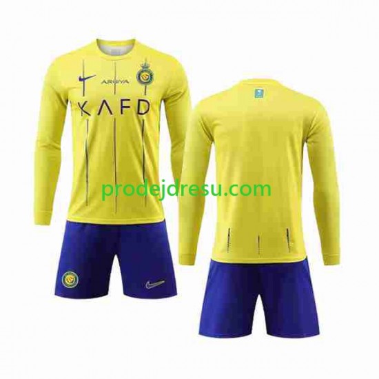 Dresy Fotbal Al-Nassr Dětský Domácí 2023-2024 Dlouhý rukáv