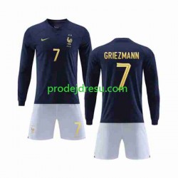 Francie Dresy Fotbal Griezmann 7 Dětský Domácí World Cup 2022 Dlouhý rukáv