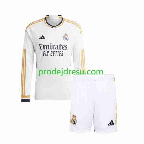 Real Madrid Dresy Fotbal Dětský Domácí 2023-2024 Dlouhý rukáv