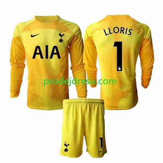 Tottenham Hotspur Dresy Fotbal Hugo Lloris 1 Brankářské Dětský Domácí 2022-2023 Dlouhý rukáv