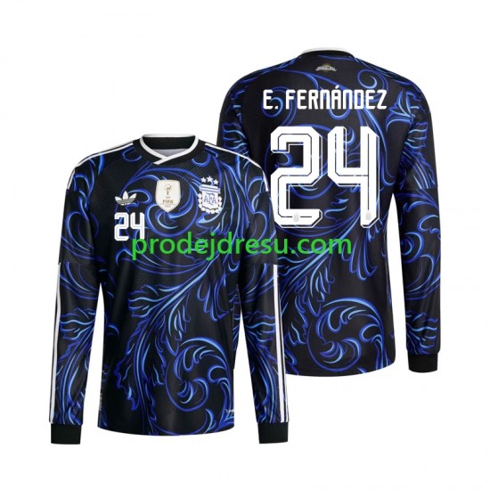 Argentina Dresy Fotbal Enzo Fernandez 24 Muž Venkovní World Cup 2026 Dlouhý rukáv