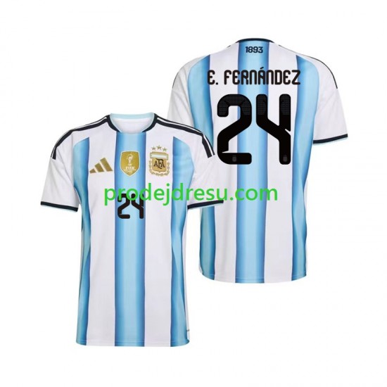 Argentina Dresy Fotbal Enzo Fernandez 24 Muž Domácí World Cup 2026 Krátký rukáv