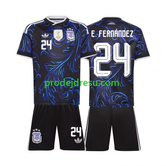 Argentina Dresy Fotbal Enzo Fernandez 24 Dětský Venkovní World Cup 2026 Krátký rukáv