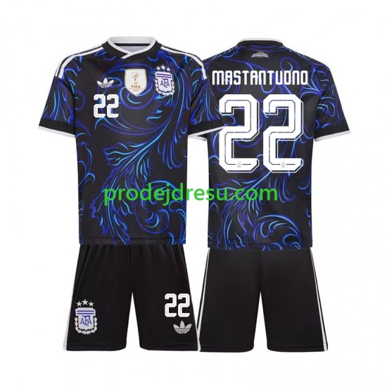 Argentina Dresy Fotbal Franco Mastantuono 22 Dětský Venkovní World Cup 2026 Krátký rukáv