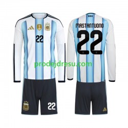 Argentina Dresy Fotbal Franco Mastantuono 22 Dětský Domácí World Cup 2026 Dlouhý rukáv