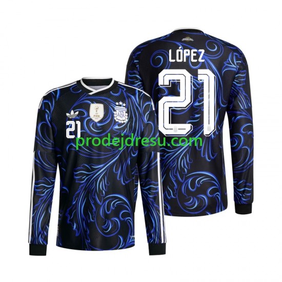 Argentina Dresy Fotbal Jose Manuel Lopez 21 Muž Venkovní World Cup 2026 Dlouhý rukáv