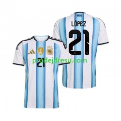 Argentina Dresy Fotbal Jose Manuel Lopez 21 Muž Domácí World Cup 2026 Krátký rukáv