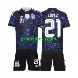 Argentina Dresy Fotbal Jose Manuel Lopez 21 Dětský Venkovní World Cup 2026 Krátký rukáv