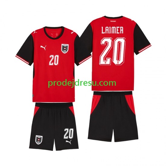 Rakousko Dresy Fotbal Konrad Laimer 20 Dětský Domácí World Cup 2026 Krátký rukáv