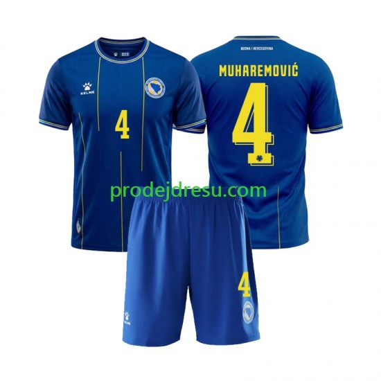 Bosna a Hercegovina Dresy Fotbal Tarik Muharemovic 4 Dětský Domácí World Cup 2026 Krátký rukáv
