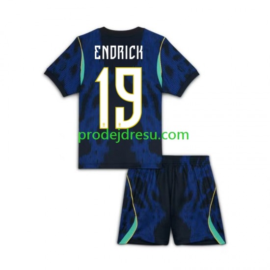 Brazílie Dresy Fotbal Endrick 19 Dětský Venkovní World Cup 2026 Krátký rukáv