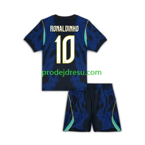 Brazílie Dresy Fotbal Ronaldinho 10 Dětský Venkovní World Cup 2026 Krátký rukáv