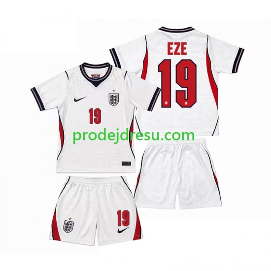 Anglie Dresy Fotbal Eberechi Eze 19 Dětský Domácí World Cup 2026 Krátký rukáv