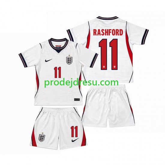 Anglie Dresy Fotbal Marcus Rashford 11 Dětský Domácí World Cup 2026 Krátký rukáv