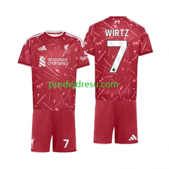 Liverpool Dresy Fotbal Florian Wirtz 7 Dětský Domácí 2026-2027 Krátký rukáv
