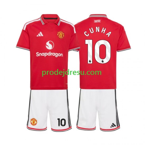 Manchester United Dresy Fotbal Matheus Cunha 10 Dětský Domácí 2026-2027 Krátký rukáv