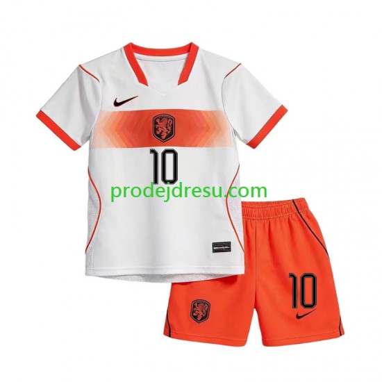 Nizozemsko Dresy Fotbal Memphis Depay 10 Dětský Venkovní World Cup 2026 Krátký rukáv