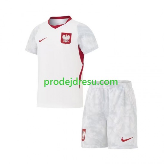 Polsko Dresy Fotbal Dětský Domácí World Cup 2026 Krátký rukáv
