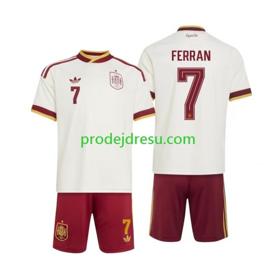 Španělsko Dresy Fotbal Ferran Torres 7 Dětský Venkovní World Cup 2026 Krátký rukáv