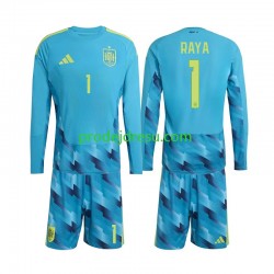 Španělsko Dresy Fotbal David Raya 1 Brankářské Dětský Domácí World Cup 2026 Dlouhý rukáv