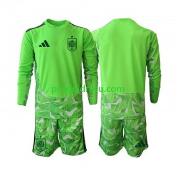 Španělsko Dresy Fotbal 6th Green color Brankářské Dětský World Cup 2026 Dlouhý rukáv