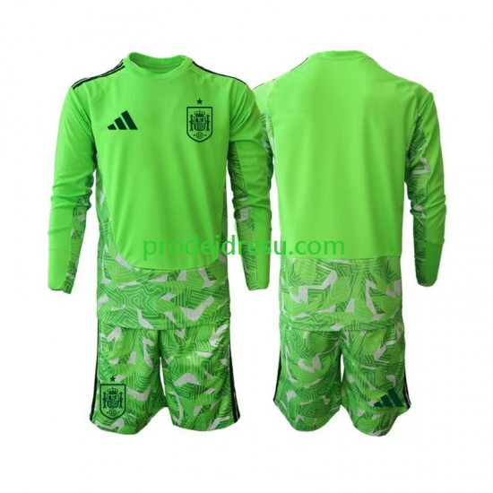 Španělsko Dresy Fotbal 6th Green color Brankářské Dětský World Cup 2026 Dlouhý rukáv