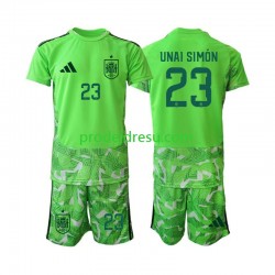 Španělsko Dresy Fotbal Unai Simon 23 6th Green color Brankářské Dětský World Cup 2026 Krátký rukáv