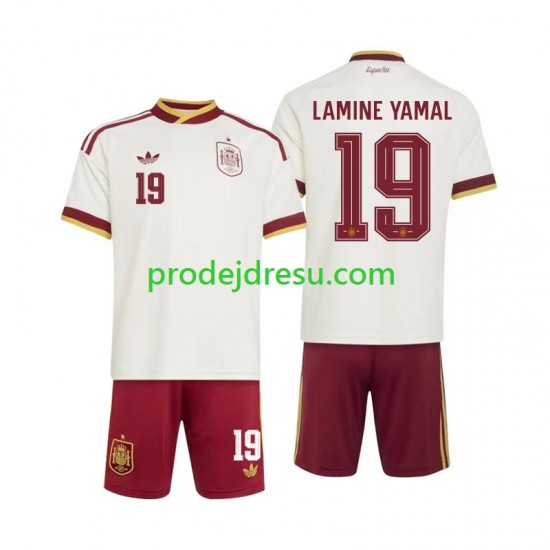 Španělsko Dresy Fotbal Lamine Yamal 19 Dětský Venkovní World Cup 2026 Krátký rukáv