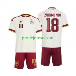 Španělsko Dresy Fotbal Martin Zubimendi 18 Dětský Venkovní World Cup 2026 Krátký rukáv
